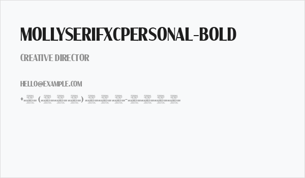 MollySerifXCPERSONAL-Bold Business Card