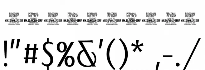 MollySerifXCPERSONAL-Light Font OTHER CHARS