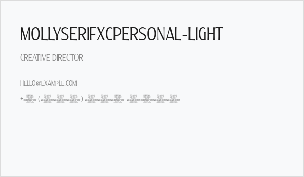 MollySerifXCPERSONAL-Light Business Card