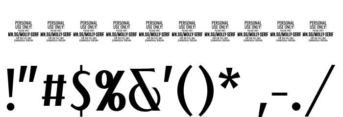 MollySerifXCPERSONAL-Medium Font OTHER CHARS
