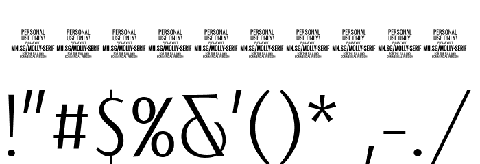 MollySerifXCPERSONAL-Thin Font OTHER CHARS