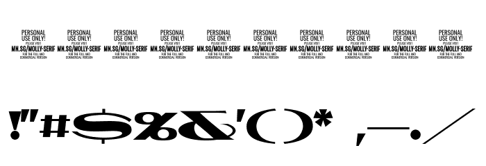 MollySerifXEPERSONAL-Black Font OTHER CHARS