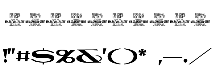MollySerifXEPERSONAL-Bold Font OTHER CHARS