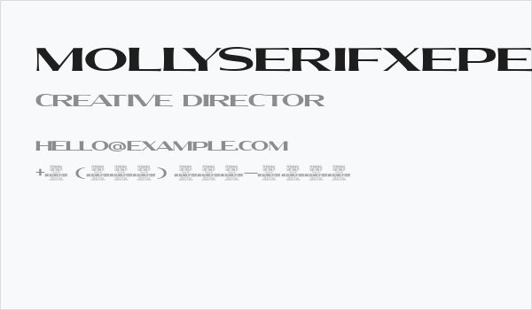MollySerifXEPERSONAL-Bold Business Card