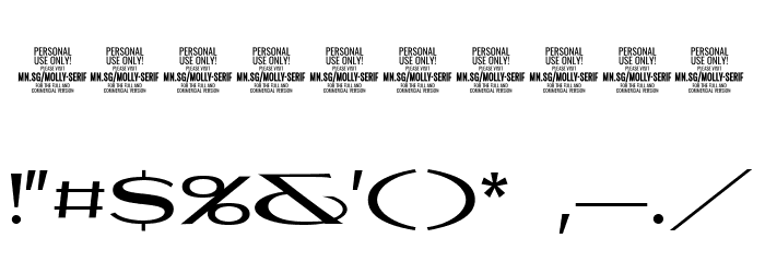 MollySerifXEPERSONAL-Medium Font OTHER CHARS