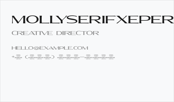 MollySerifXEPERSONAL-Medium Business Card