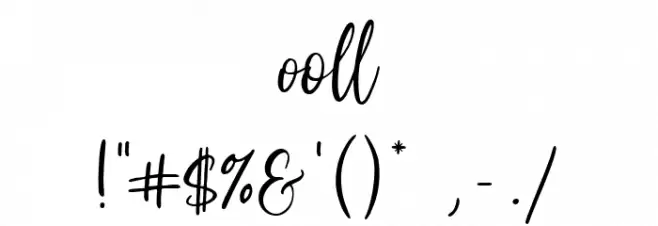 Mollywood Font OTHER CHARS