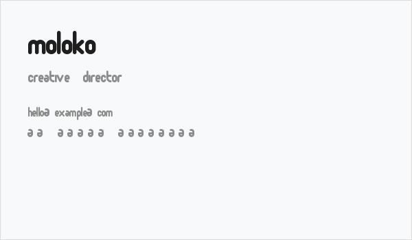 Moloko Business Card