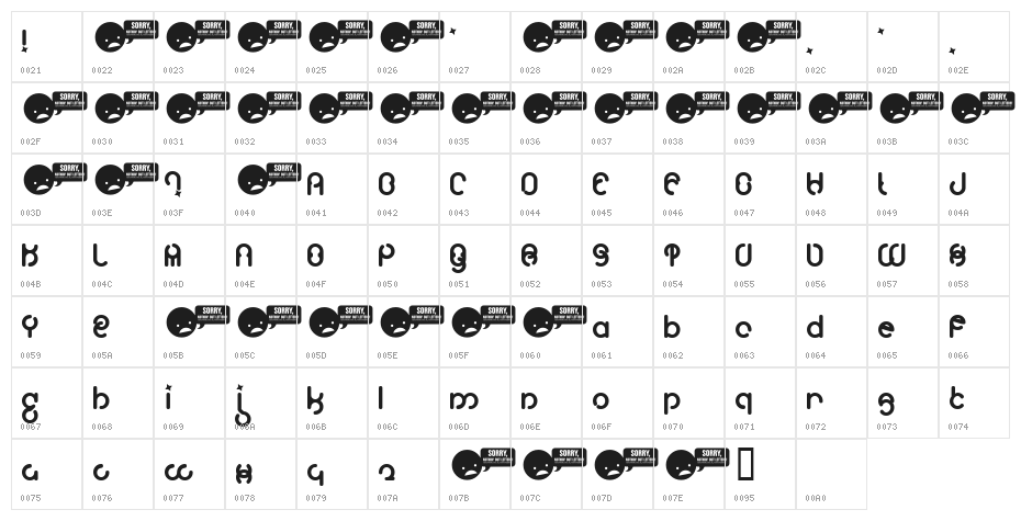 Moloky Character Map