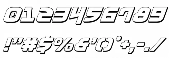 Moltors 3D Italic Font OTHER CHARS