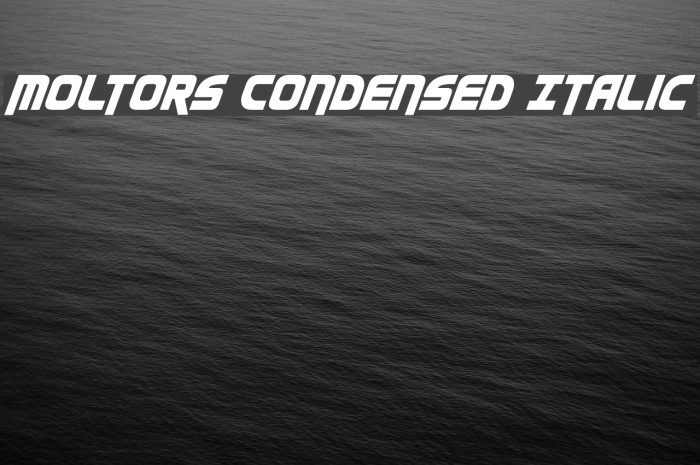 Moltors Condensed Italic Font examples