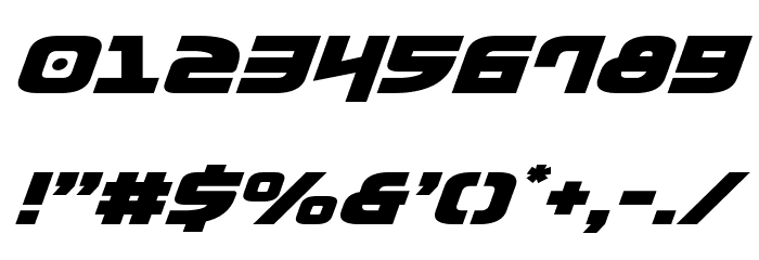 Moltors Expanded Italic Font OTHER CHARS