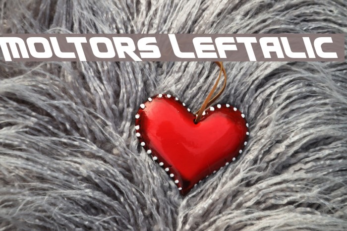 Moltors Leftalic Font examples