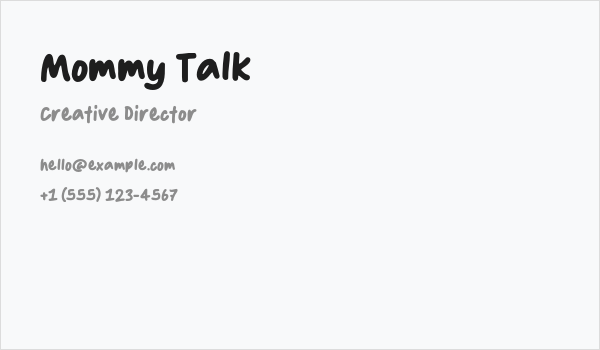 Mommy Talk Business Card