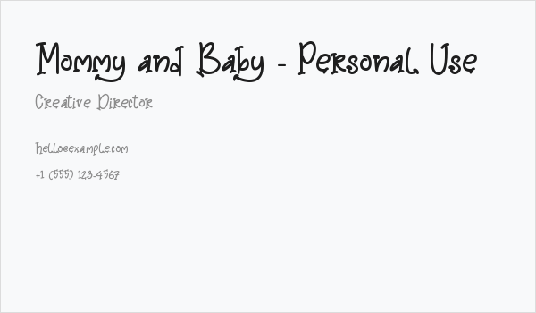 Mommy and Baby - Personal Use Business Card