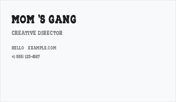 Mom's Gang Business Card