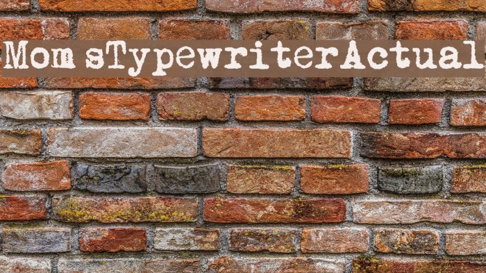 Mom´sTypewriterActual Font examples