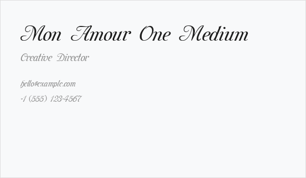 Mon Amour One Medium Business Card