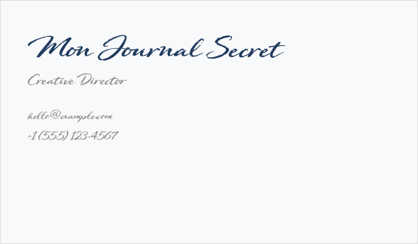 Mon Journal Secret Business Card