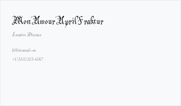 MonAmourAprilFraktur Business Card