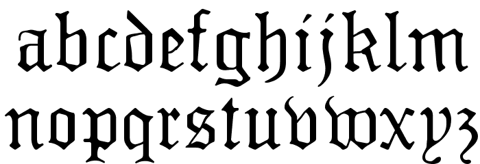 MonAmourFrakturRegular Font LOWERCASE
