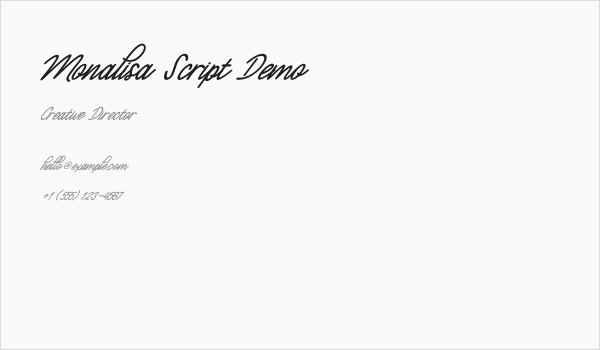 Monalisa Script Demo Business Card