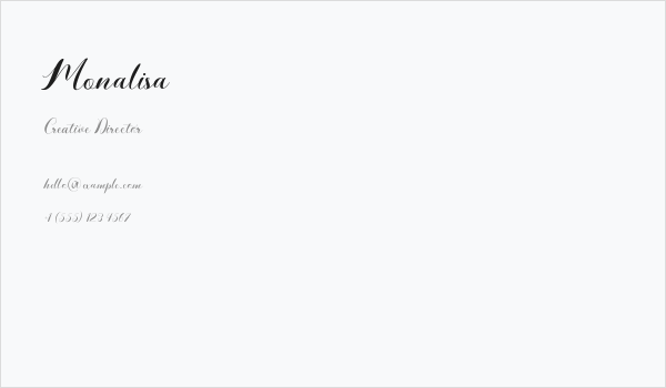 Monalisa Business Card