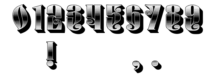 Monarch 3D Regular Font OTHER CHARS