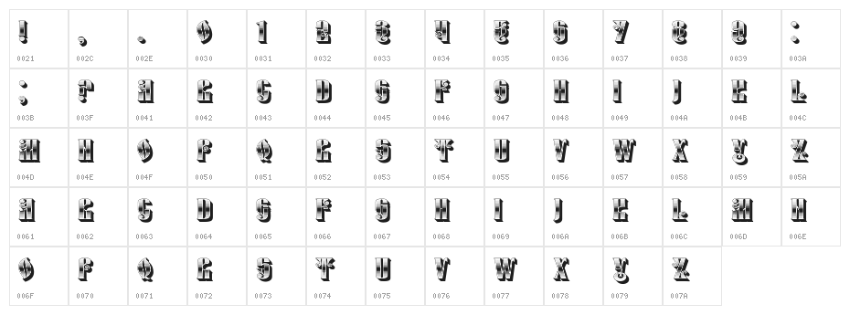 Monarch 3D Regular Character Map