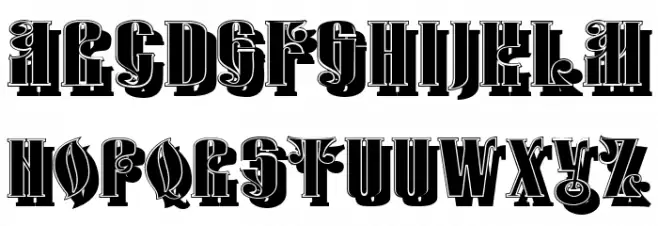 Monarch Shadow Filled Regular 字体 大写