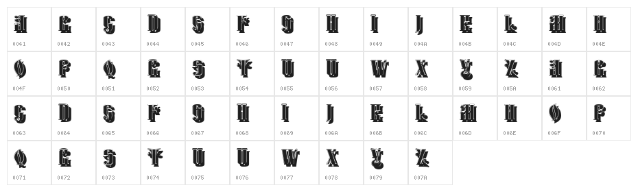 Monarch Shadow Filled Regular Character Map