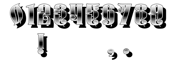 Monarch Shadow Gradient Regular Font OTHER CHARS