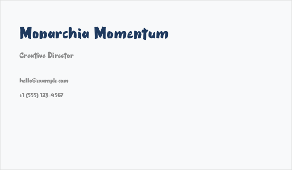 Monarchia Momentum Business Card
