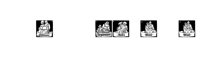 Monats-Vignetten1  Frei Schriftart Herunterladen