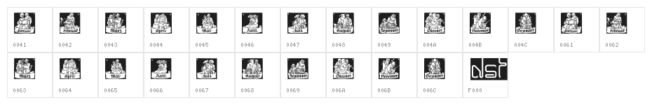 Monats-Vignetten1 Character Map