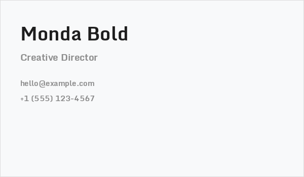 Monda Bold Business Card