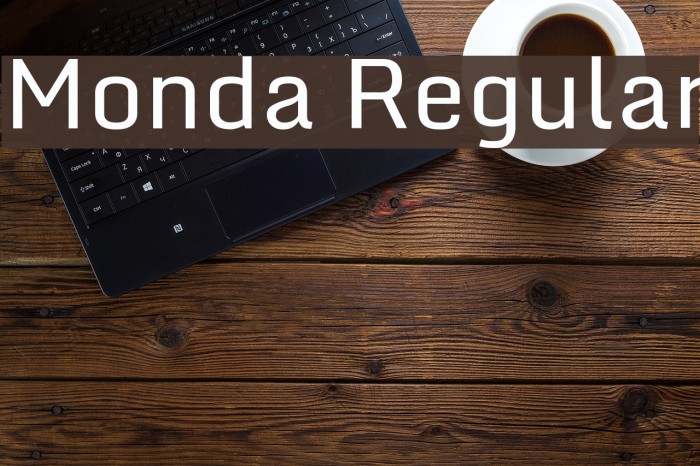 Monda Regular Font examples