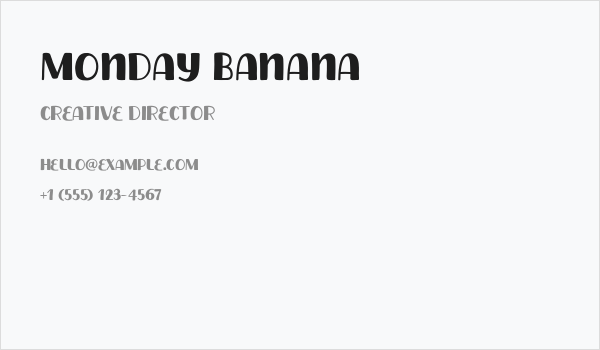 Monday Banana Business Card
