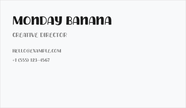 Monday Banana Business Card