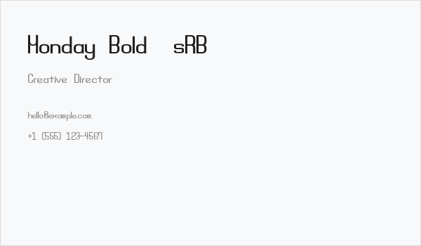 Monday Bold [sRB] Business Card