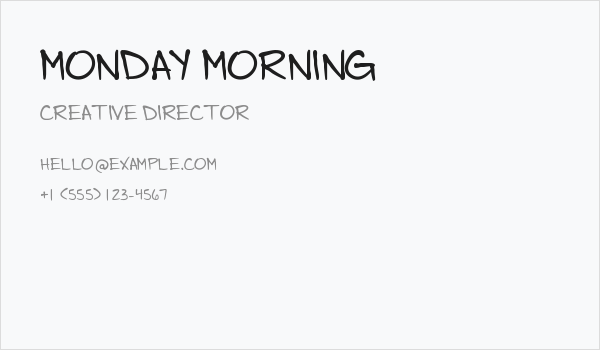 Monday Morning Business Card