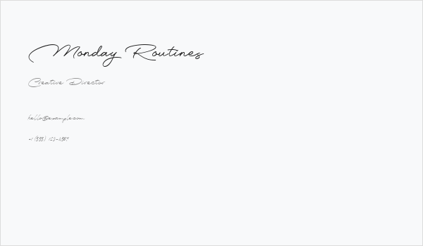 Monday Routines Business Card