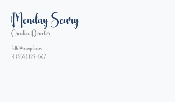 Monday Scary Business Card