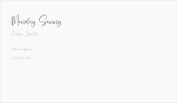 Monday Sunny Business Card