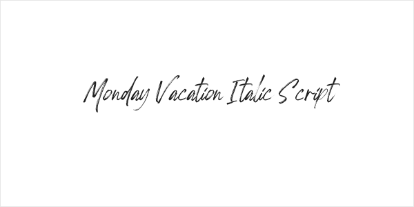 Monday Vacation Italic Script Logo