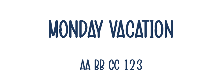 Monday Vacation Font Preview