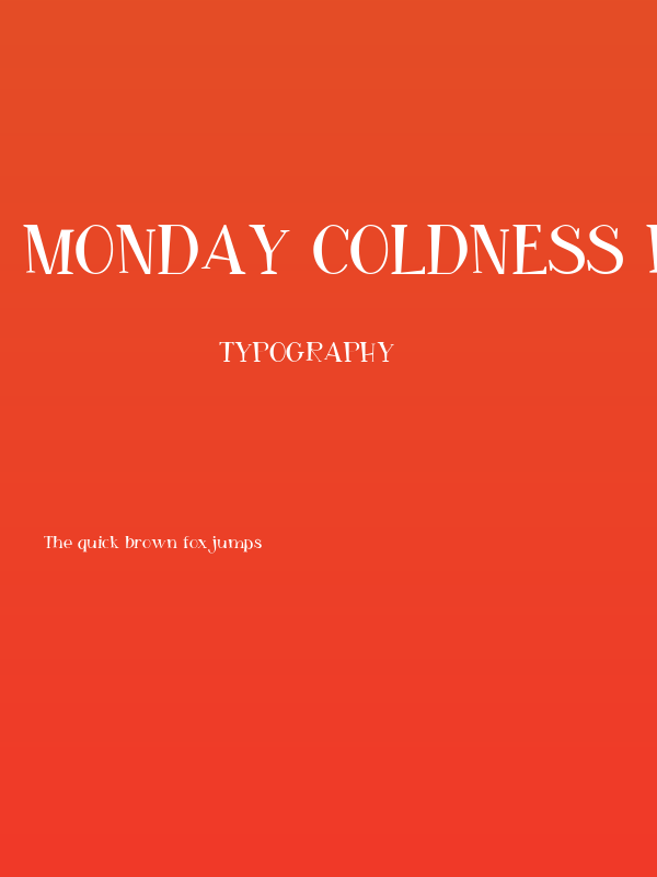 Monday coldness free vertion Regular Poster