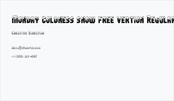 Monday coldness snow free vertion Regular Business Card
