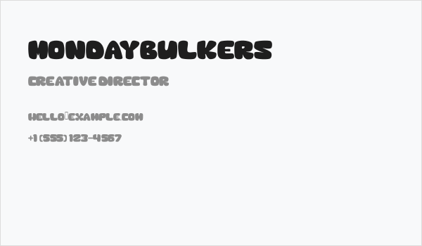 MondayBulkers Business Card