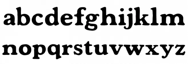 Mondeur-Regular Schriftart Kleinbuchstaben